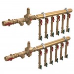 Узел коллекторный Giacomini водоснабжения этажный 1" x 3/4" / 9 зон, GE550Y369
