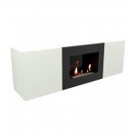 Каминокомплект: Тумба с биокамином Firelight BFP/P-1400L белая+набор керамических дров ель