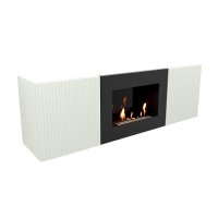 Каминокомплект: Тумба с биокамином Firelight BFP/P-1400L белая+набор керамических дров ель