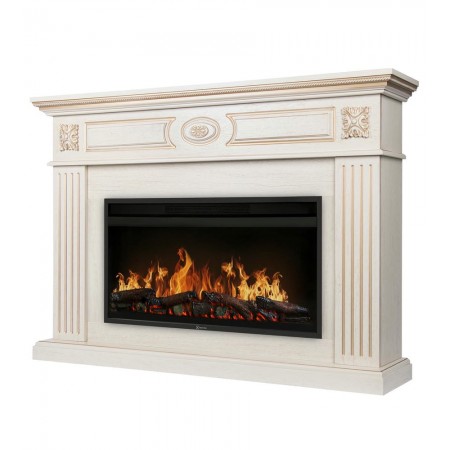Каминокомплект: Очаг Electrolux EFP/P-4220LS, портал Siena 42/40/36, сл. кость с зол. патиной