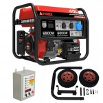 Бензиновый генератор A-iPower A6500EA + блок автозапуска A-iPower 400 В, 25 А + транспортировочный комплект A-iPower L