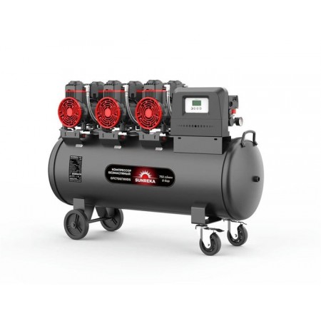 Поршневой безмасляный тихий компрессор SUNREKA GFC750/100DS