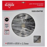 Elitech Диск пильный 305х30 72зуб 1820.054700